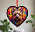 Cairn Terrier Stained Glass Effect Heart Suncatcher
